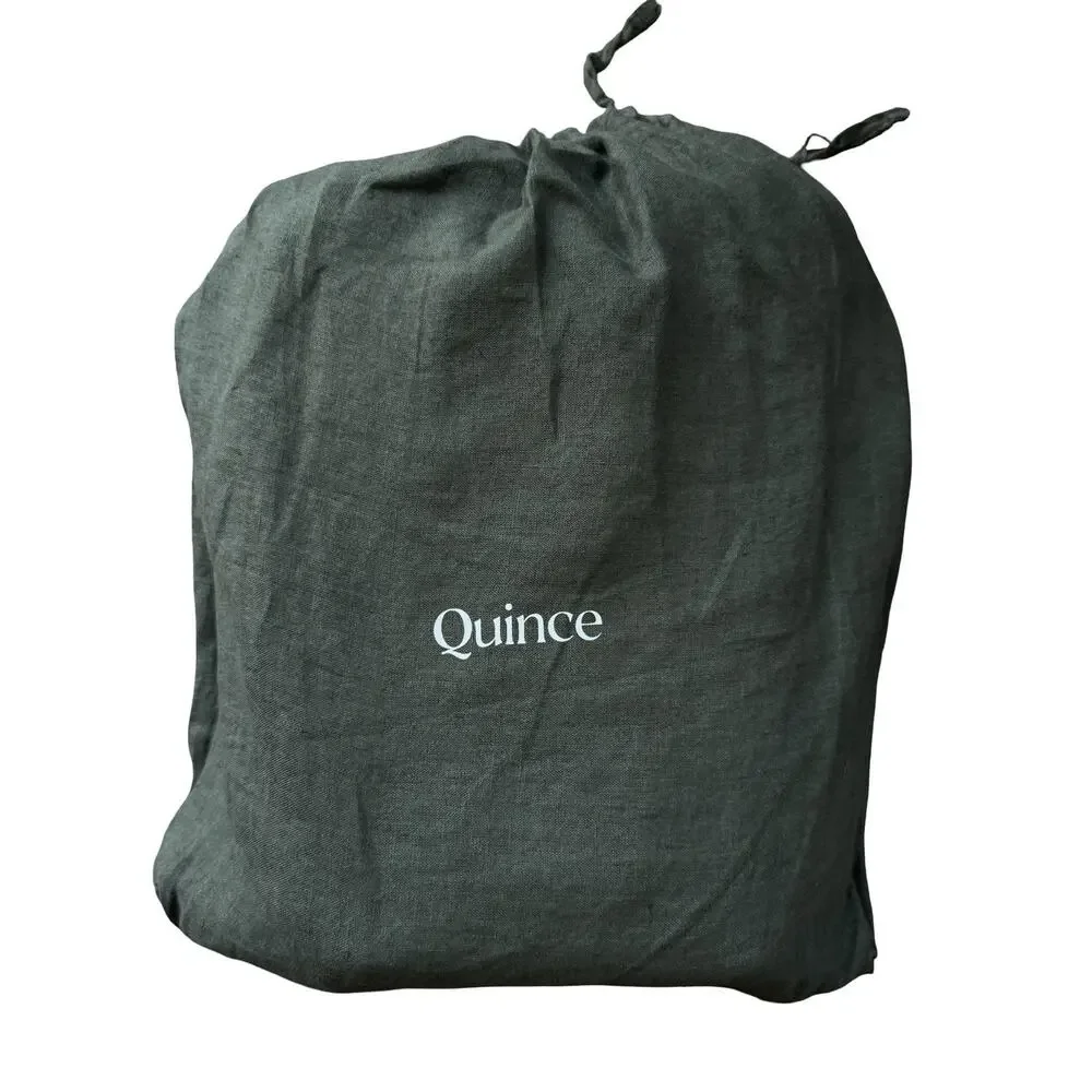 Quince European Linen Duvet Cover Full/Queen Pine Green 100% Linen NWOT